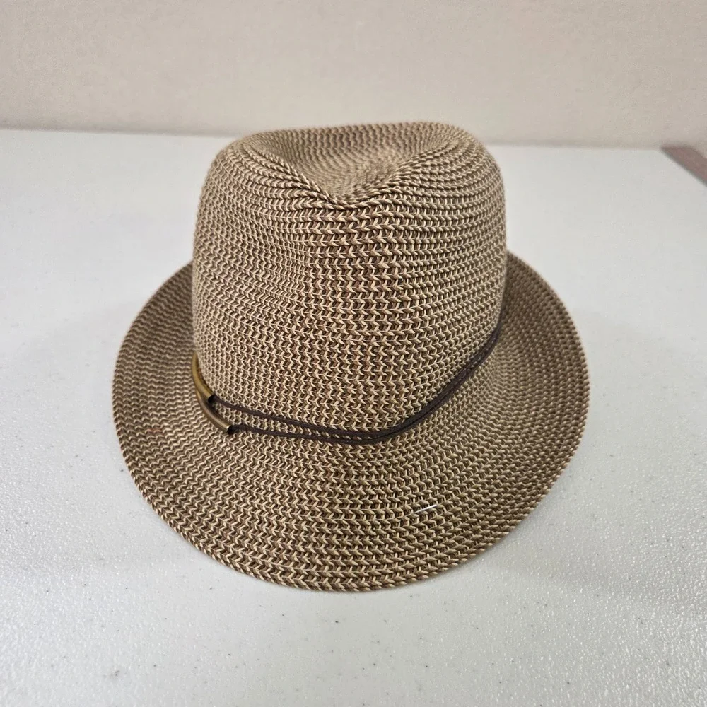 The Hatter Company Brown Marled Woven Fedora Hat Style 7845 Mens Womens